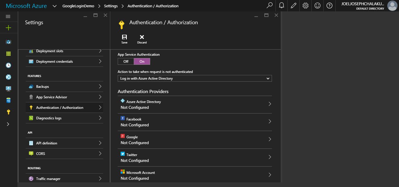 Authedicatin-Enable-Azure